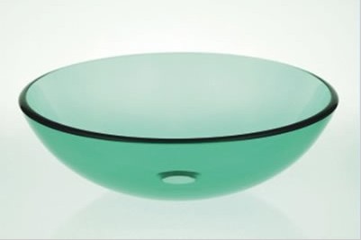Green glass washbasins